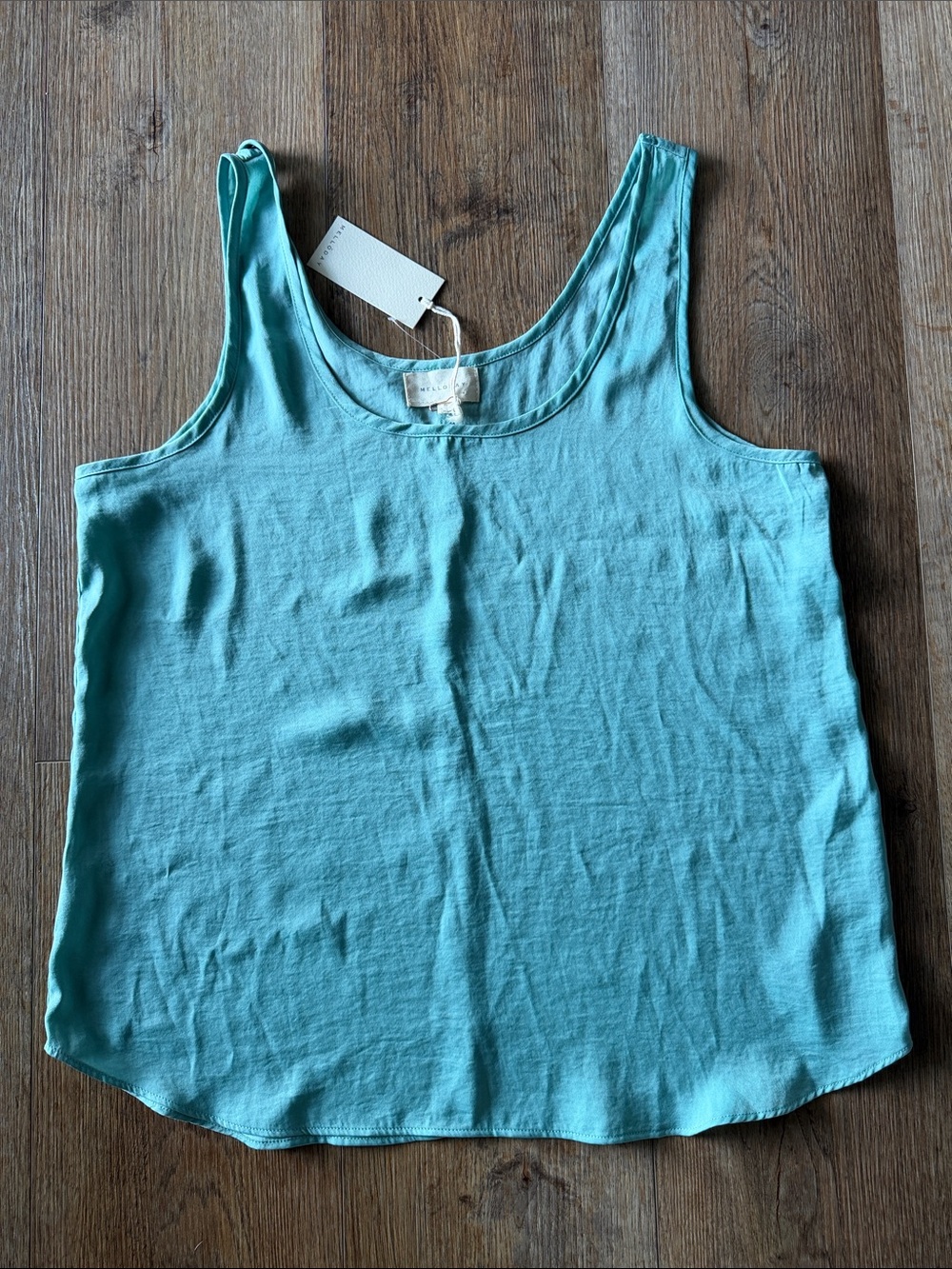MELLODAY sea foam green Scoop Neck Tank Top